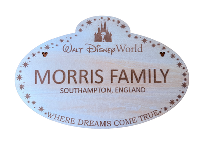 Disney Pushchair Stroller Family Nameplate